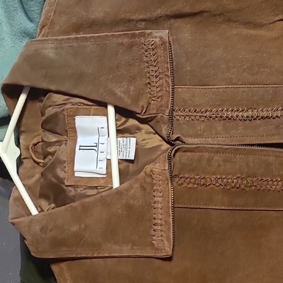 Real Tan Suede Leather Jacket by JL Studio size 24w - Picture 3 of 9